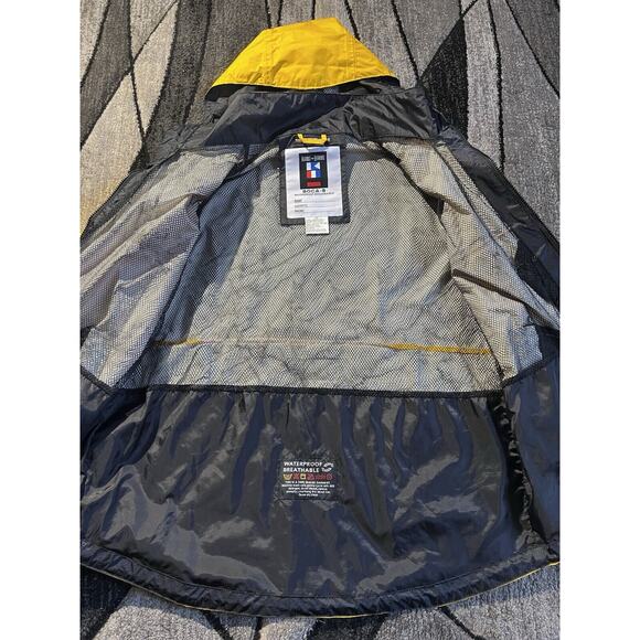 AGAINST THE ELEMENTS Waterproof Hooded RAIN JACKET Medium marine men's wind - Picture 3 of 5